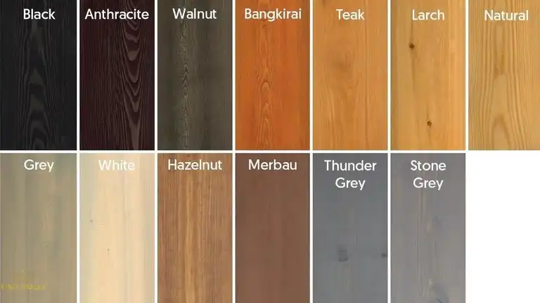 انواع رنگ چوب ترمو وود