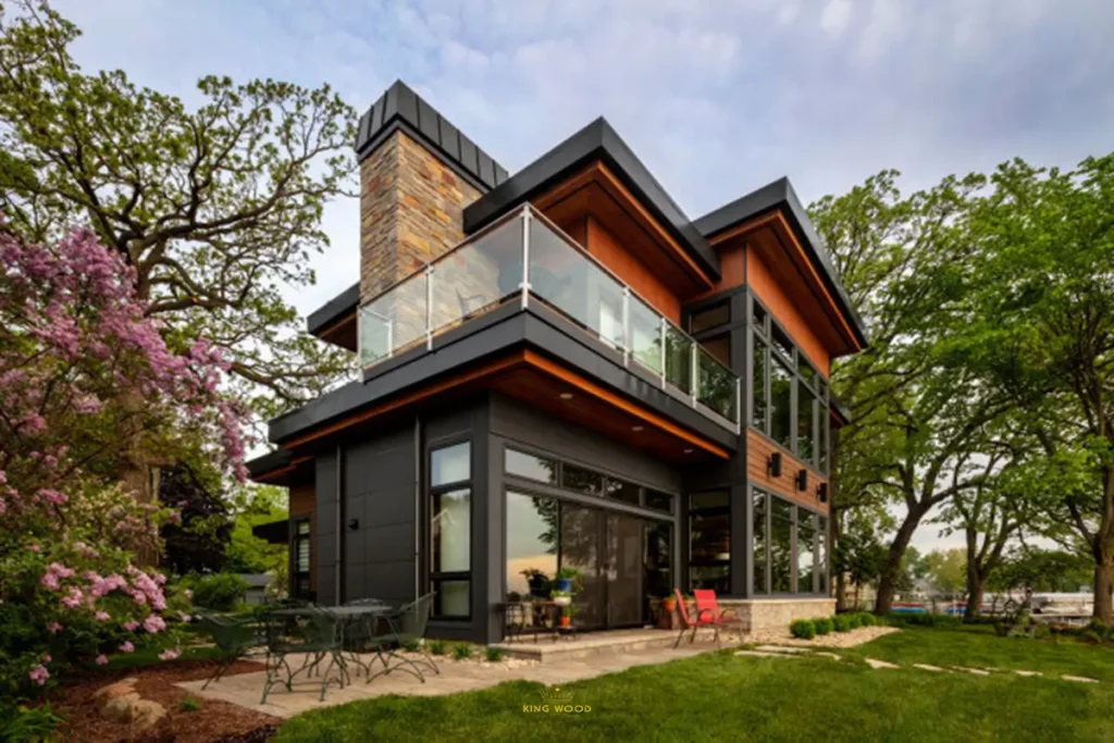 قیمت نمای ترکیبی سنگ و چوب