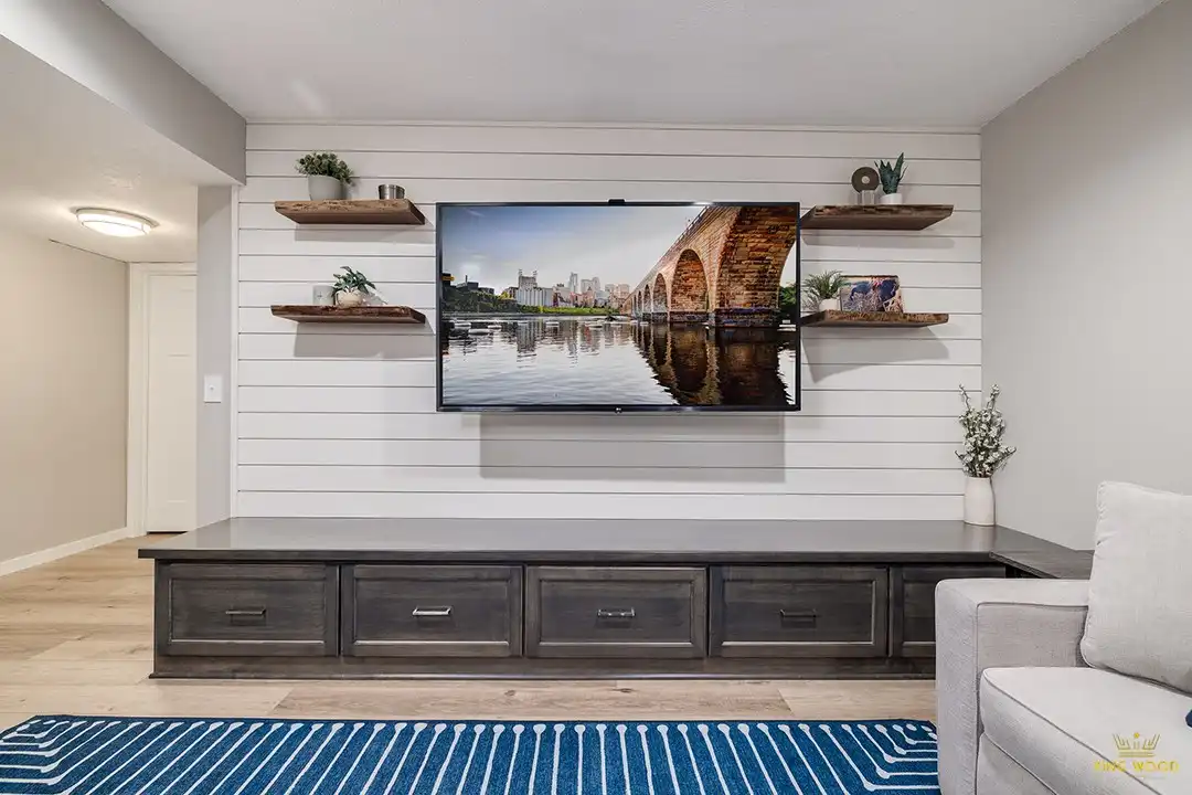 ایده های طراحی دیوار پشت تلویزیون با ام دی اف